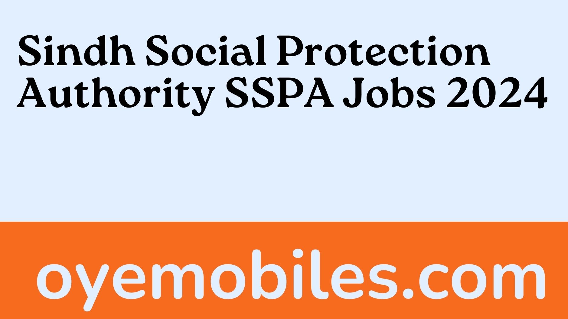 Sindh Social Protection Authority SSPA Jobs 2024