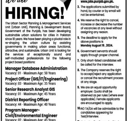 The Urban Unit Lahore Jobs 2024