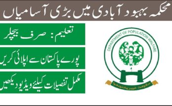 Population Welfare Department AJK Jobs 2024